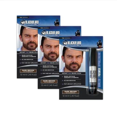 Miniatura 9 de Blackbeard for Men Color instantáneo para barba, bigote, cejas y patillas para todo el día, alternativa temporal e hipoalergénica al tinte para Negro