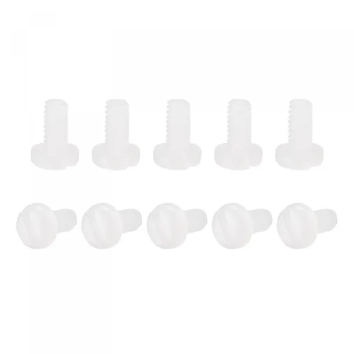 uxcell Tornillos de máquina de nailon, pernos de sujeción de cabeza ranurada M2x4mm para electrónica, comunicaciones, equipos, 50 unidades