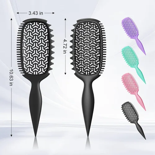 Miniatura 6 de Cepillo para definir rizos para cabello grueso y en bucles, cepillo de cerdas firmes TPEE para desenredar rizos gruesos 4A–4C, cepillo de dientes