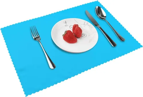 Miniatura 13 de Rectangular Placemats Set of 4, Heat Resistant Cartoon Banana Printed Kitchen Dining Table Mats