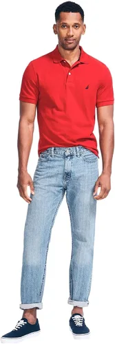 Miniatura 2 de Nautica playera polo clásica de mangas cortas, color sólido, para hombre
