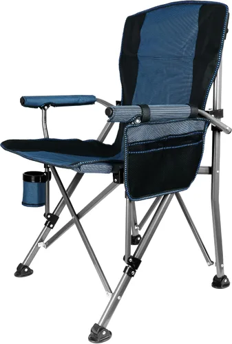 Miniatura 7 de Silla de camping plegable con portavasos y bolsa de almacenamiento, soporte resistente de 400 libras, silla de campamento portátil plegable de gran