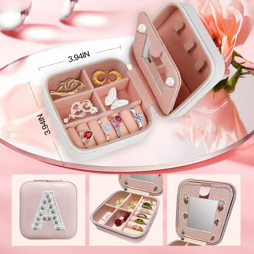 Miniatura 3 de linsuiyyds The Initial Jewelry Travel Case,Teen Girl Gifts Trendy Stuff,Bridesmaids Gifts,Daughter Birthday Gift,Personalized Gifts For Girls