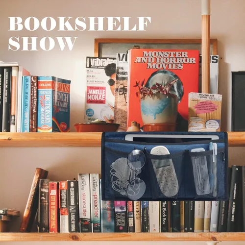 Miniatura 5 de Gloppie Organizador de mesita de noche, organizador de bolsillos laterales para mesita de noche, organizador de almacenamiento con bolsillo