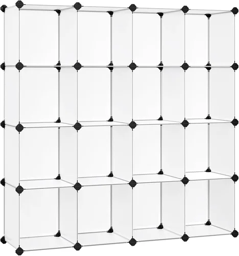 Miniatura 12 de SONGMICS Organizador de almacenamiento de cubos, estantes de almacenamiento de armario de 12 cubos, estantería modular, color negro ULPC34HV1