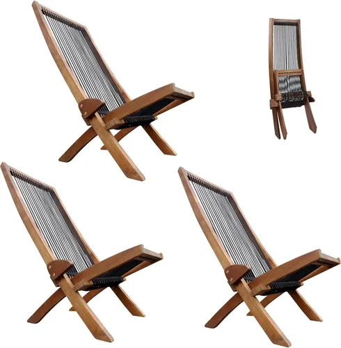 Miniatura 8 de Sillas plegables de madera plegable para patio, silla plegable de madera maciza de acacia, fácil montaje, sillas para fogata para interiores y Silla