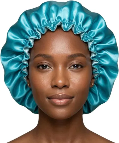 Miniatura 24 de Gorro de pelo para dormir, gorro de noche con clip ajustable, gorro reversible para el cabello para mujer, gorro de satén de seda
