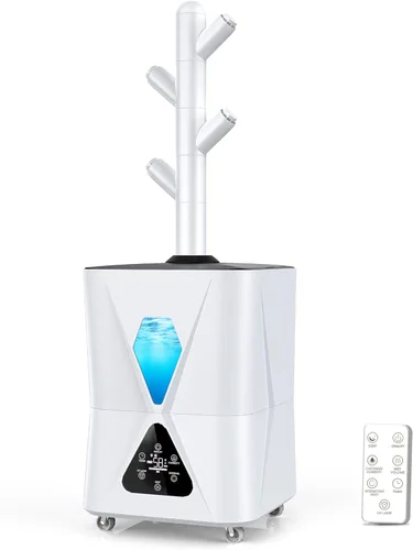 Humidificador para habitación grande, 13 L/3.43 galones 1400 pies cuadrados, humidificadores de niebla fría para dormitorio con salida de Blanco