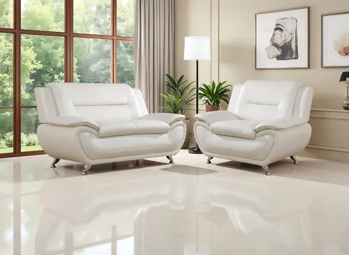 Miniatura 38 de Juego de sofá de cuero (3 piezas, cuero negro B), muebles de sala de estar para apartamento, material de estilo minimalista, fácil montaje B-cuero