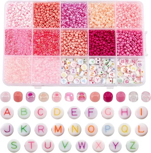 Miniatura 8 de PH PandaHall 3230 cuentas de cristal negro de 0.118 pulgadas y letras acrílicas de 0.118 pulgadas para hacer joyas
