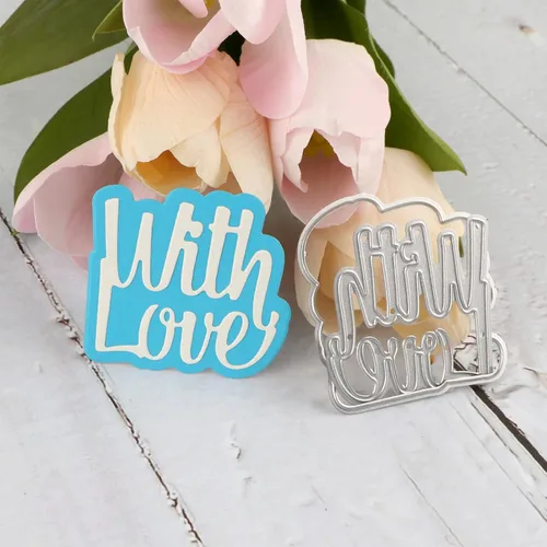 Miniatura 4 de CYFUN DESIGN Paper Craft Dies - Troqueles de palabras para hacer tarjetas con simpatía, buena suerte, bien hecho, hecho a mano con amor, recién