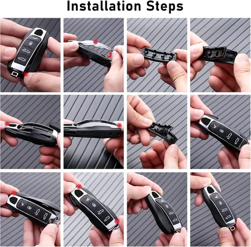 Miniatura 7 de Jaronx Compatible con Cubierta de Botón de Llave Porsche, Protector de Silicona de Goma para Botón de Llavero Compatible con Porsche Boxster Cayman
