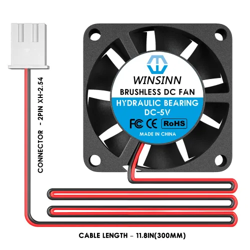 Miniatura 3 de WINSINN Mini ventilador de 0.984 in 5 V Rodamiento hidráulico sin escobillas 2507 0.984x0.276 in - Alta velocidad (paquete de 4 unidades)
