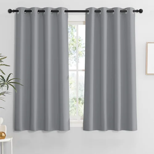 Miniatura 91 de RYB HOME Cortinas opacas de cocina de 36 pulgadas de largo, tratamiento de privacidad para ventanas pequeñas, aislamiento térmico, telón de fondo