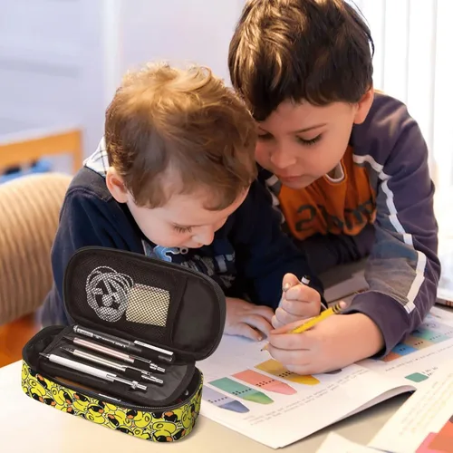 Miniatura 7 de Perinsto Divertidos patos de goma con estuche de lentes de sol de gran capacidad, caja de papelería con múltiples compartimentos, soporte para Pato