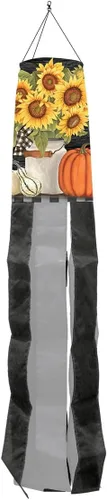 Miniatura 7 de Briarwood Lane Calabazas a cuadros Otoño Windsock Primitive Fall 40" L