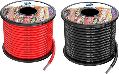 Miniatura 7 de Cables eléctricos de silicona de 10 AWG de 5,2 mm² de 50 pies [25 pies negro y rojo de 25 pies] calibre 10 600 V suave y flexible Engánchate Cable