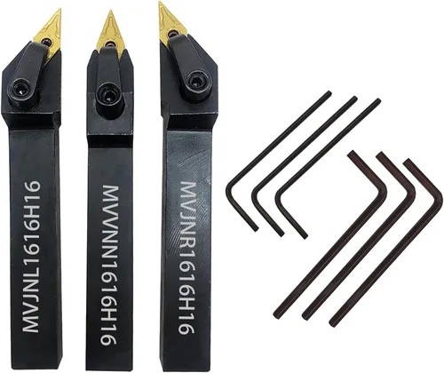 GBJ 3 piezas 5/8" MVJNR MVJNL MVVNN portainsertos con insertos de torneado de carburo VNMG331 Herramientas de torneado de torno CNC para mecanizado