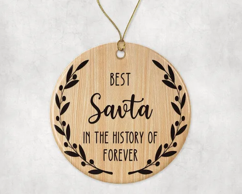 Adorno Best SAVTA – Adorno de Navidad Best SAVTA – El mejor adorno de Savta en la historia de siempre – Adorno familiar – Regalo para SAVTA – Adorno