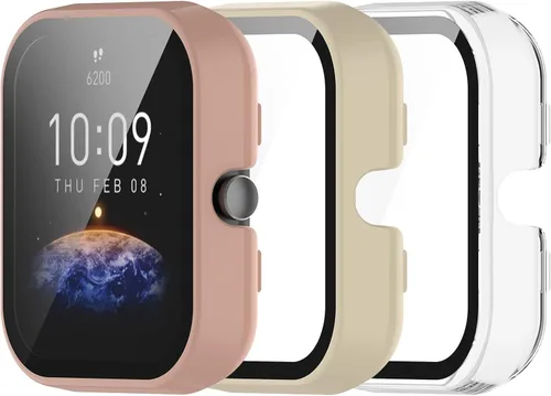 Miniatura 8 de Funda protectora de pantalla compatible con Amazfit Bip 3/Bip 3 Pro, cobertura completa, a prueba de golpes, delgada, con protector de pantalla