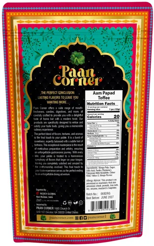 Miniatura 2 de Paan Corner Aam Papad Toffee, caramelo indio con sabor a mango, vegano, 4.23 onzas