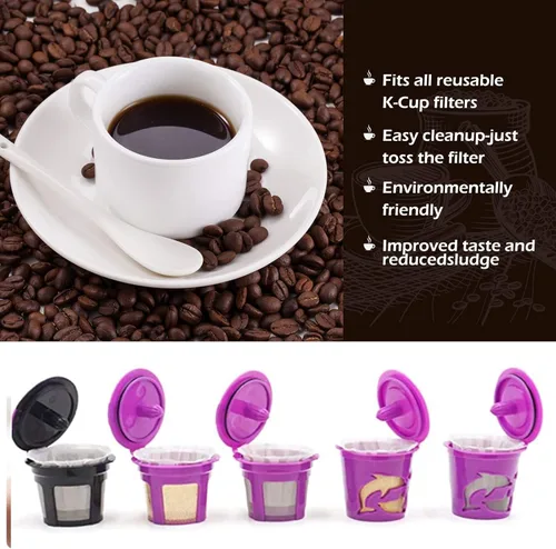 Miniatura 7 de Filtros de café de papel desechables, filtros de papel Keurig K Cup para Keurig individuales tazas reutilizables, cápsulas de café K-Cup, se adaptan