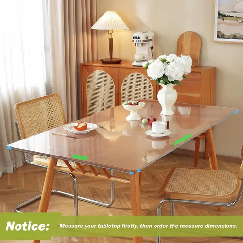 Miniatura 12 de Protector de mesa transparente de 12 x 36 pulgadas, 1.5 mm de grosor, cubierta de mesa de plástico impermeable, protector de mesa transparente