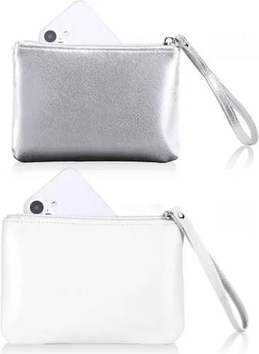 Miniatura 10 de Paquete de 2 pequeñas bolsas de maquillaje con cremallera para bolso, lápiz labial, organizador de maquillaje de viaje para mujeres, productos Negro