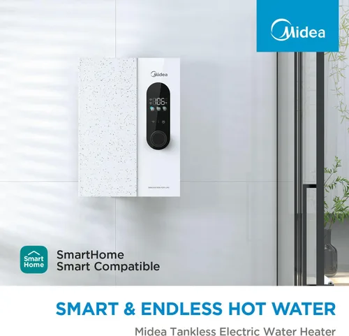 Miniatura 3 de Midea Calentador de agua eléctrico sin tanque de 13KW, control táctil, control Wi-Fi, pantalla LED, modo infantil, 240 voltios con modulación
