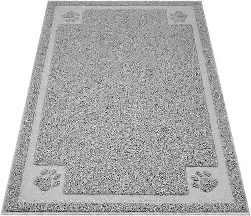 Miniatura 8 de UPSKY Trampero grande de arena para gatos de 35 x 23 pulgadas, atrapa las camadas de la caja y las patas, control de dispersión para plegar, tapete