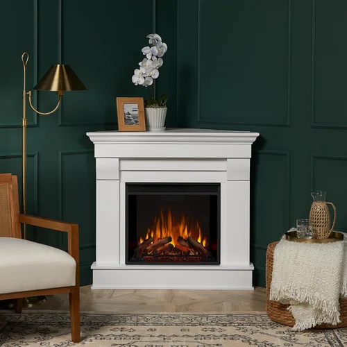 Miniatura 2 de Real Flame Chateau - Chimenea eléctrica esquinera de 41 pulgadas con repisa para sala de estar o dormitorio, calentador de inserto reemplazable