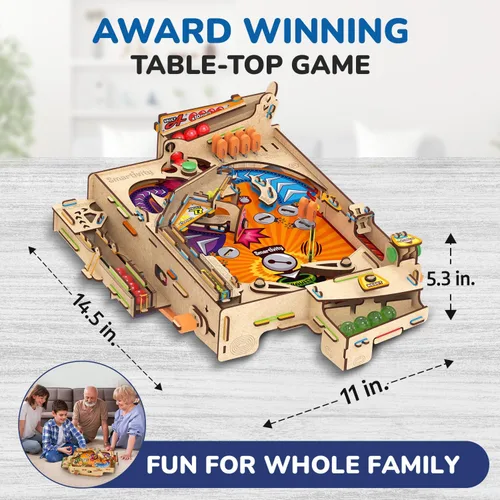 Miniatura 6 de Smartivity - Máquina de pinball DIY para niños de 8 a 14 años Juego de arcade galardonado globalmente Construye tu propia máquina de pinball