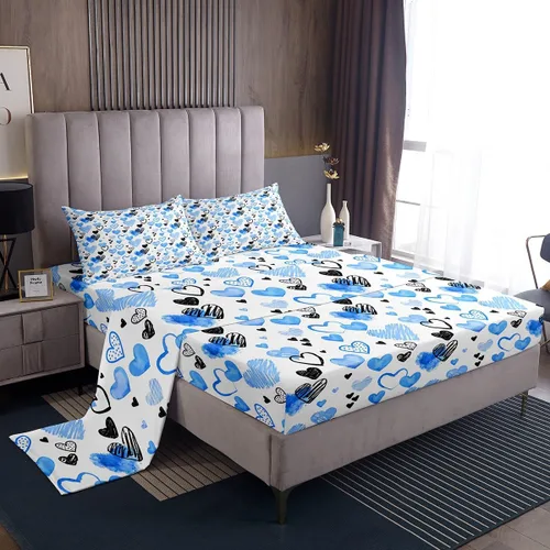 Miniatura 8 de Juego de sábanas femeninas de flores de rosas rojas, tamaño individual, juego de ropa de cama para el día de San Valentín, decoración de habitación