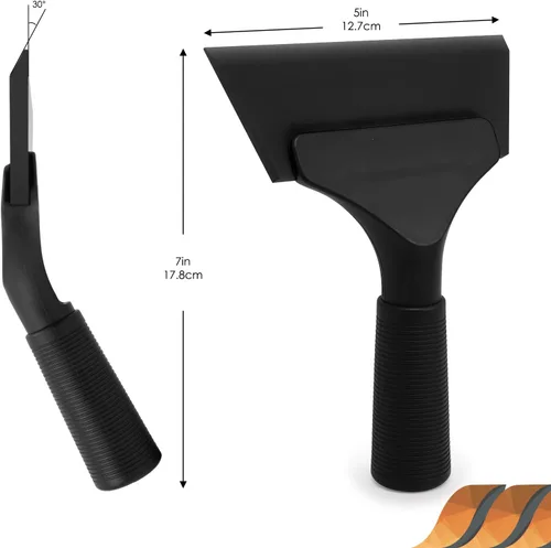 Miniatura 7 de EHDIS Rascador de parabrisas de goma de 5 pulgadas para automóvil, vidrio, espejo, ducha, puerta, baño (color negro, 2)