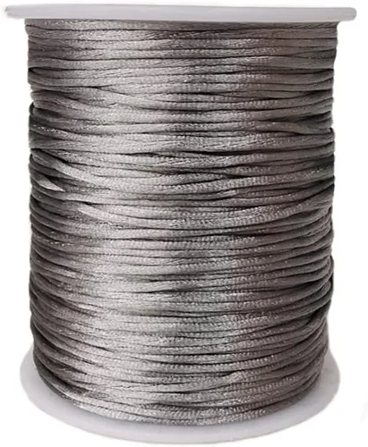 Miniatura 31 de 2.0 mm x 110 yardas de cordón de satén de nailon para abalorios, hilo trenzado para nudos chinos, rattail, macramé, pulseras, collares, fabricación