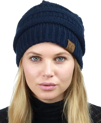 Miniatura 91 de C.C Trendy Warm Chunky Soft Stretch Cable Knit Beanie