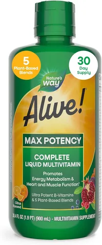 Nature's Way Alive! Multivitamínico Líquido Completo de Alta Potencia para Mujeres y Hombres con Beta Caroteno Antioxidante, Vitaminas C y E y