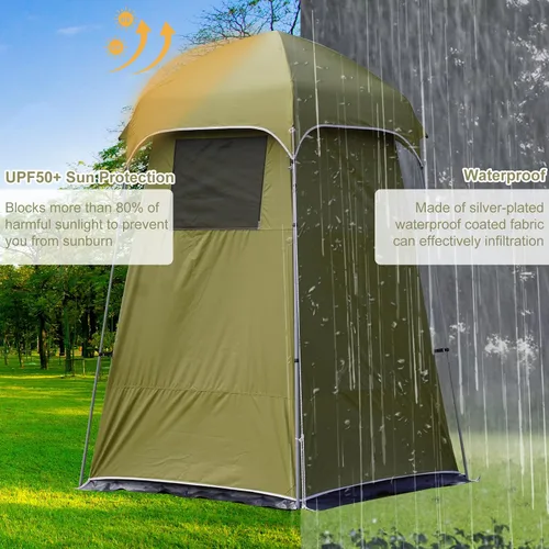 Miniatura 9 de Vidalido Tienda de ducha para acampar al aire libre, fácil instalación, tienda de campaña de privacidad, vestuario, tiendas de campaña portátiles