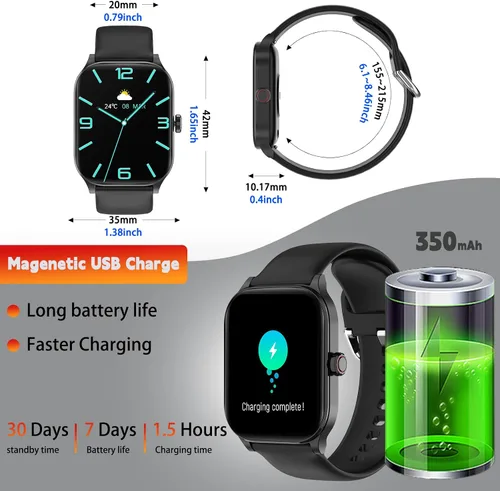 Miniatura 8 de Reloj inteligente para mujeres y hombres (responder/realizar llamada), relojes inteligentes con monitor de frecuencia cardíaca/SpO2/sueño/estrés
