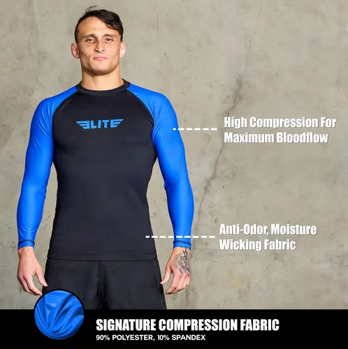 Miniatura 2 de Elite Sports MMA, BJJJ, No-Gi, protección de entrenamiento de manga corta