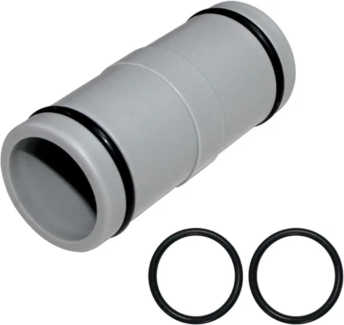 Conector de manguera de repuesto de 1.25" de diámetro, adaptador de extensión de manguera, gris (2 interfaces)