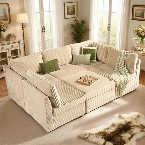 Miniatura 29 de Sofá Seccional Modular Sofá Nube - Sofás Seccionales Cómodos de Gran Tamaño en Forma de L para Sala de Estar, Sofá Cama Sleeper Convertible