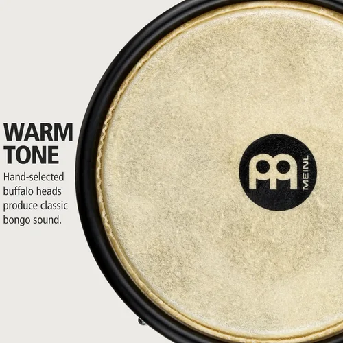 Miniatura 3 de Meinl Percussion HB100SNT-M bongós de madera natural de 6 3/4 y 8 pulgadas, Negro