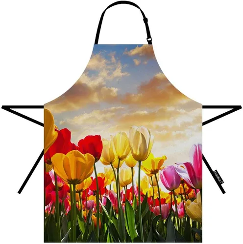 Miniatura 16 de Moslion Apron 31x27 Inch Kitchen Chef Waitress Cook Aprons Bib with Adjustable Neck for Women Men