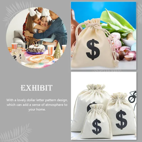 Miniatura 5 de Cabilock Bolsa de regalo de lona con cordón de 4.72 x 3.93 pulgadas, patrón de fiesta, bolsa de almacenamiento para juegos, monedas, aperitivos