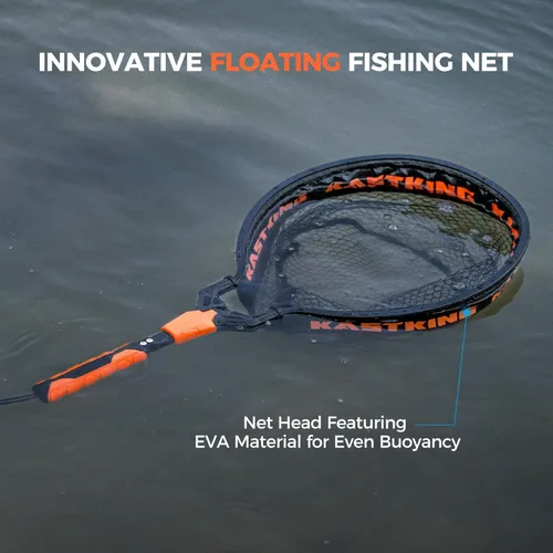 Miniatura 4 de KastKing Titanet Red de Pesca, Mango de Aluminio Duradero, Agarre Antideslizante de Alta Visibilidad, Bolsa Compacta y Cordón, Ideal para Kayak