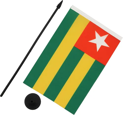 Miniatura 158 de AZ FLAG Sierra Leone Bandera de mesa 5'' x 8'' - Bandera de escritorio de Sierra Leona 21 x 14 cm - Bastón y base de plástico negro