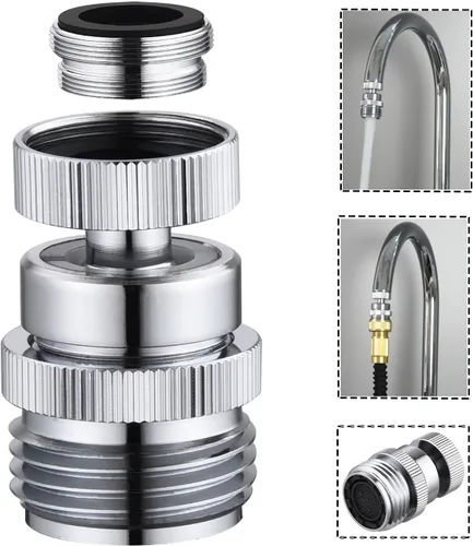 Miniatura 8 de Adaptador de grifo con aireador, adaptador de grifo de fregadero a manguera de jardín, adaptador de grifo a manguera de jardín para cocina y baño