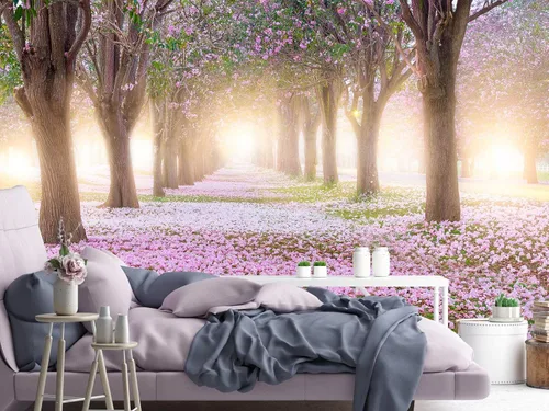 Miniatura 3 de Bormia Road Forest - Papel pintado de pared para dormitorio, tamaño grande, 108 x 75 pulgadas 008