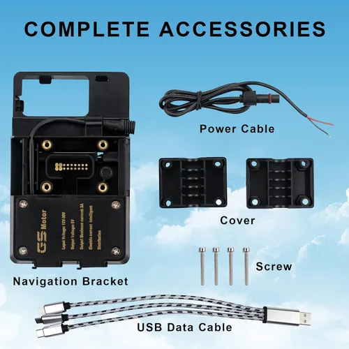 Miniatura 6 de MDPROMCP R1200GS - Soporte para teléfono para motocicleta con cargador USB doble, soporte de navegación GPS compatible con F700GS F800GS R1200GS